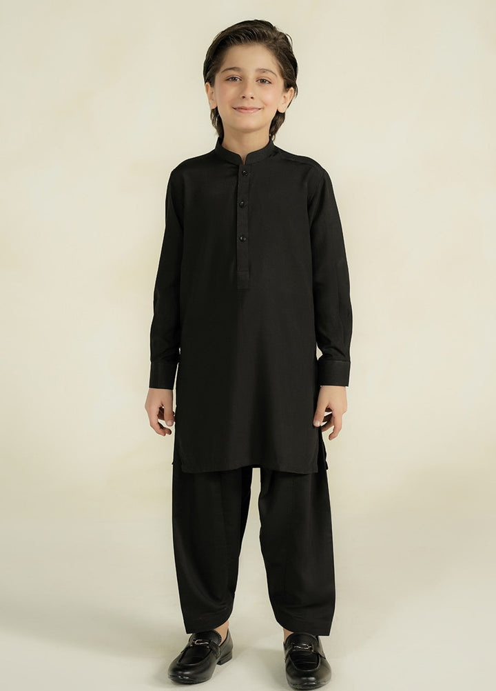 Divinely Crafted Boys RTW Solids Wash N wear 2 Piece Suit Black Casual Collection