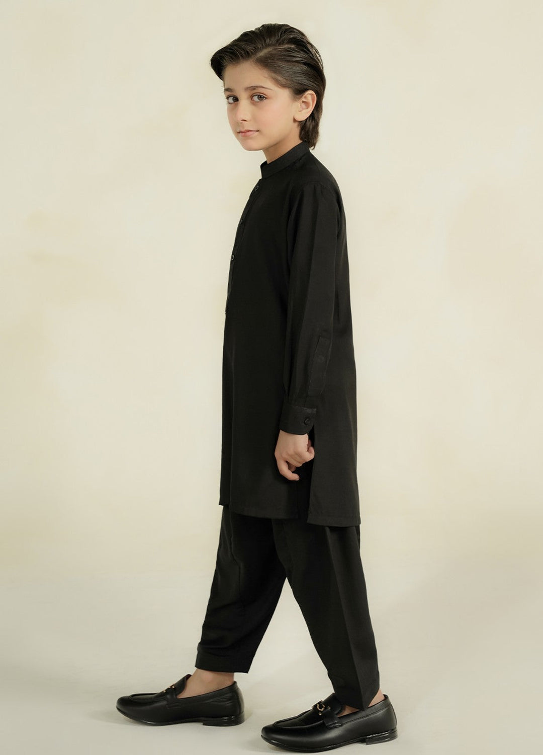 Divinely Crafted Boys RTW Solids Wash N wear 2 Piece Suit Black Casual Collection