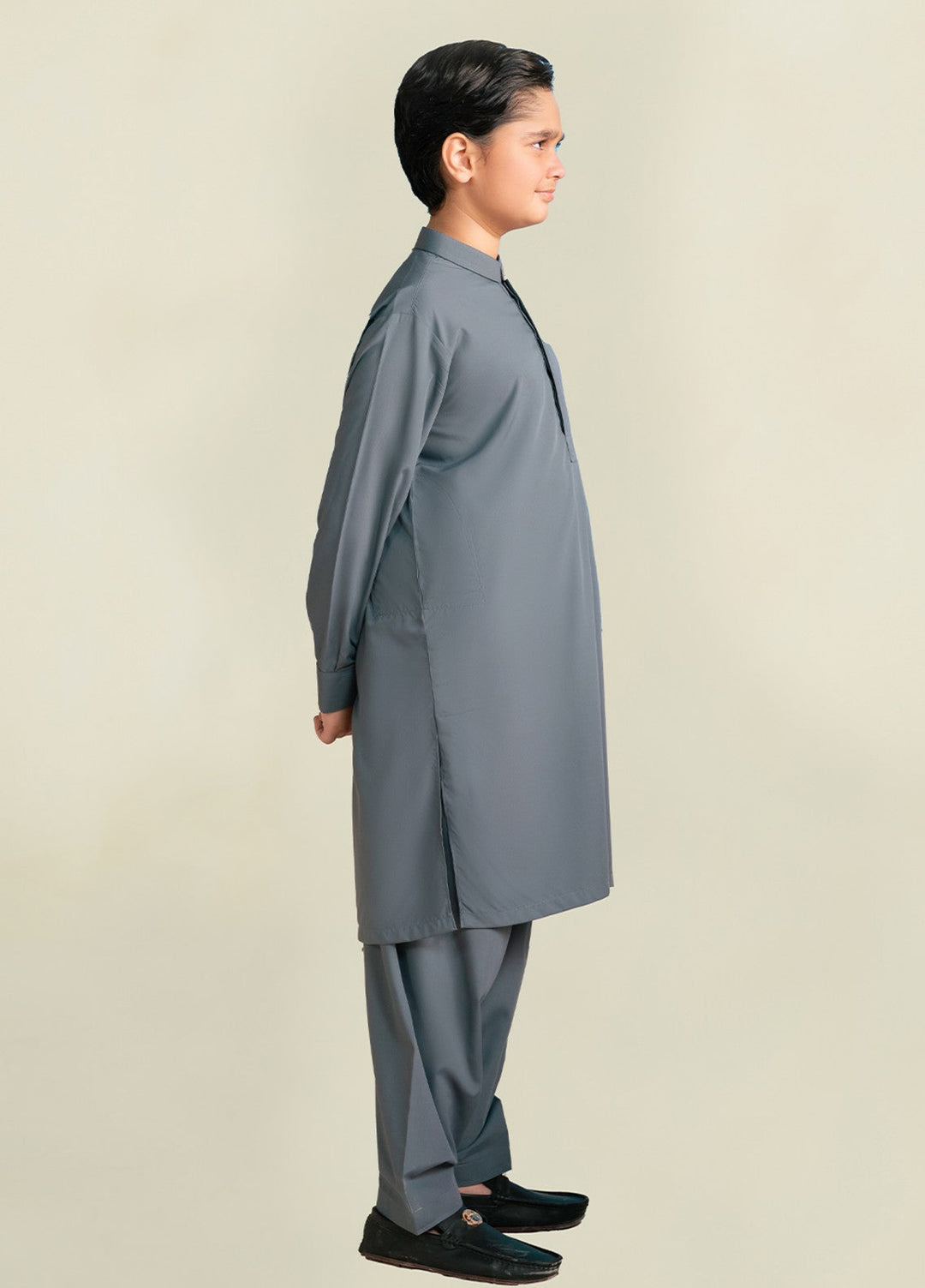 Divinely Crafted Boys RTW Solids Wash N wear 2 Piece Suit Slate Grey Casual Collection