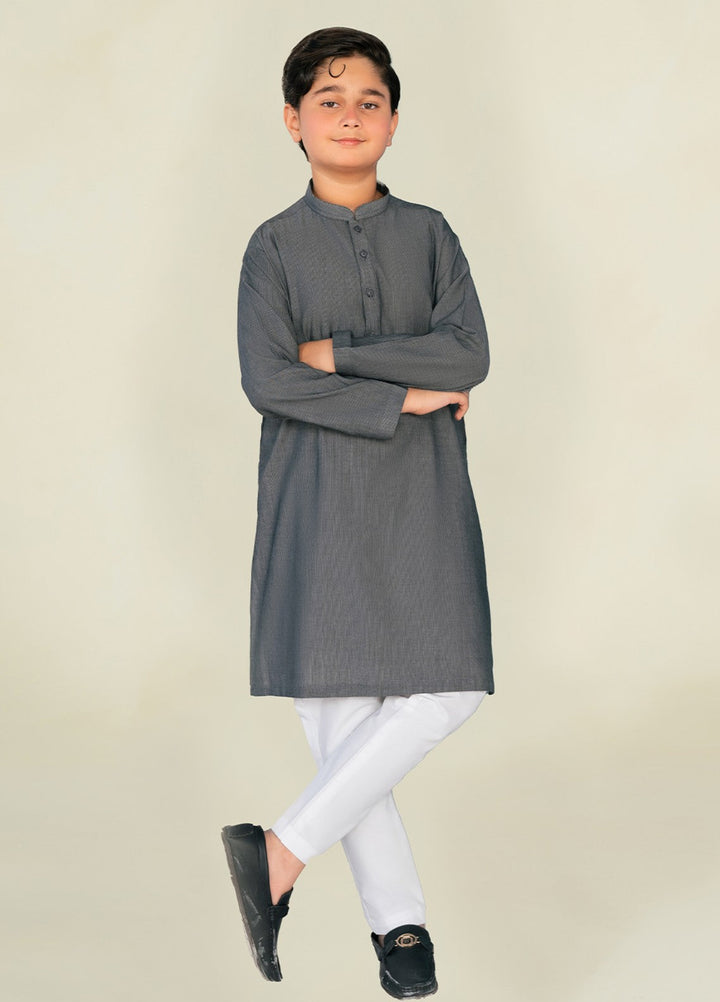 Divinely Crafted Boys RTW Cotton 2 Piece Suit Charcoal Grey Casual Collection