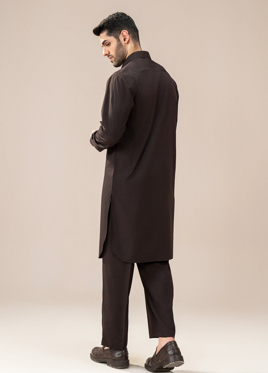 Divinely Crafted Mens RTW Wash N wear 2 Piece Suit Chocolate Brown Casual Collection