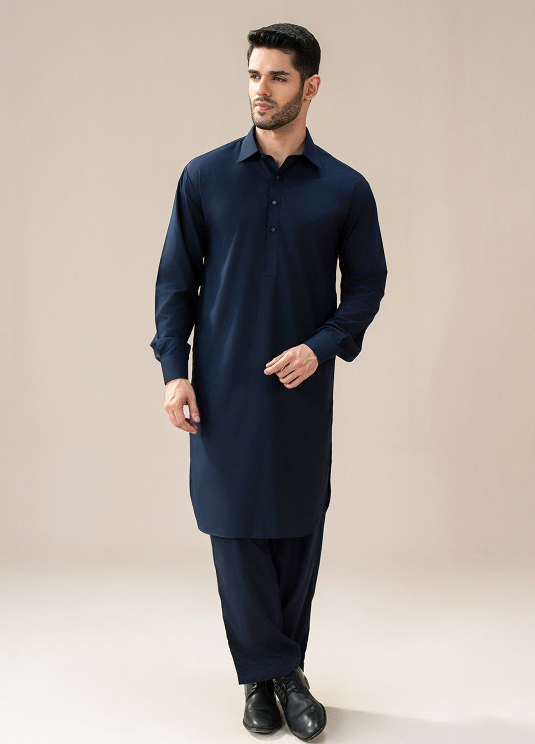 Divinely Crafted Mens RTW Wash N wear 2 Piece Suit Classic Navy Blue Casual Collection