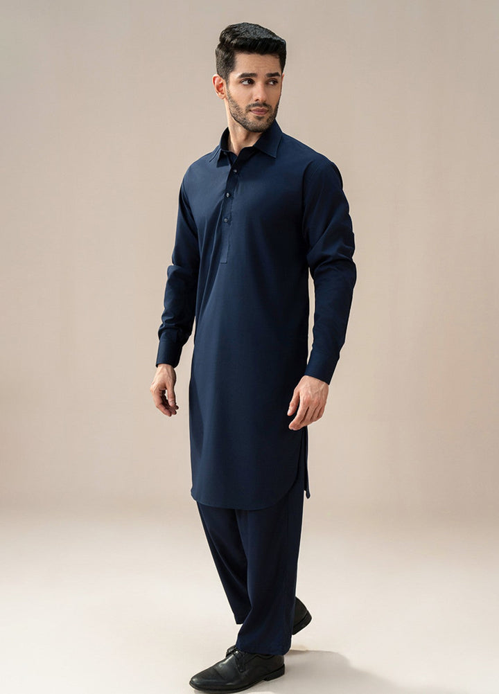 Divinely Crafted Mens RTW Wash N wear 2 Piece Suit Classic Navy Blue Casual Collection