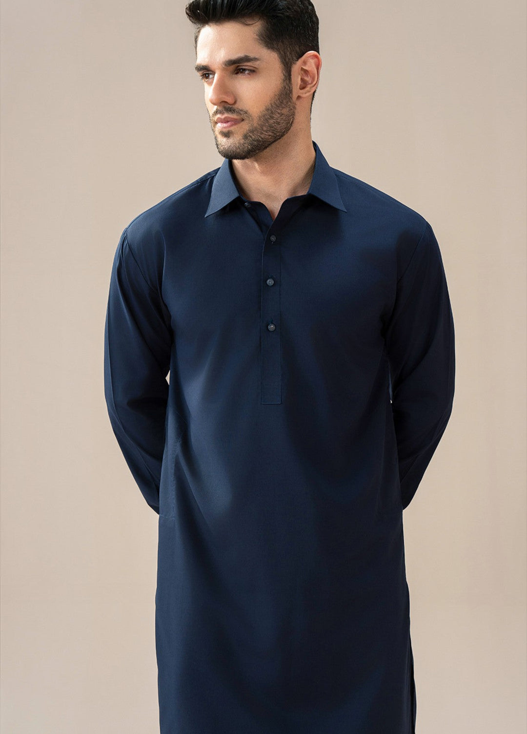 Divinely Crafted Mens RTW Wash N wear 2 Piece Suit Classic Navy Blue Casual Collection