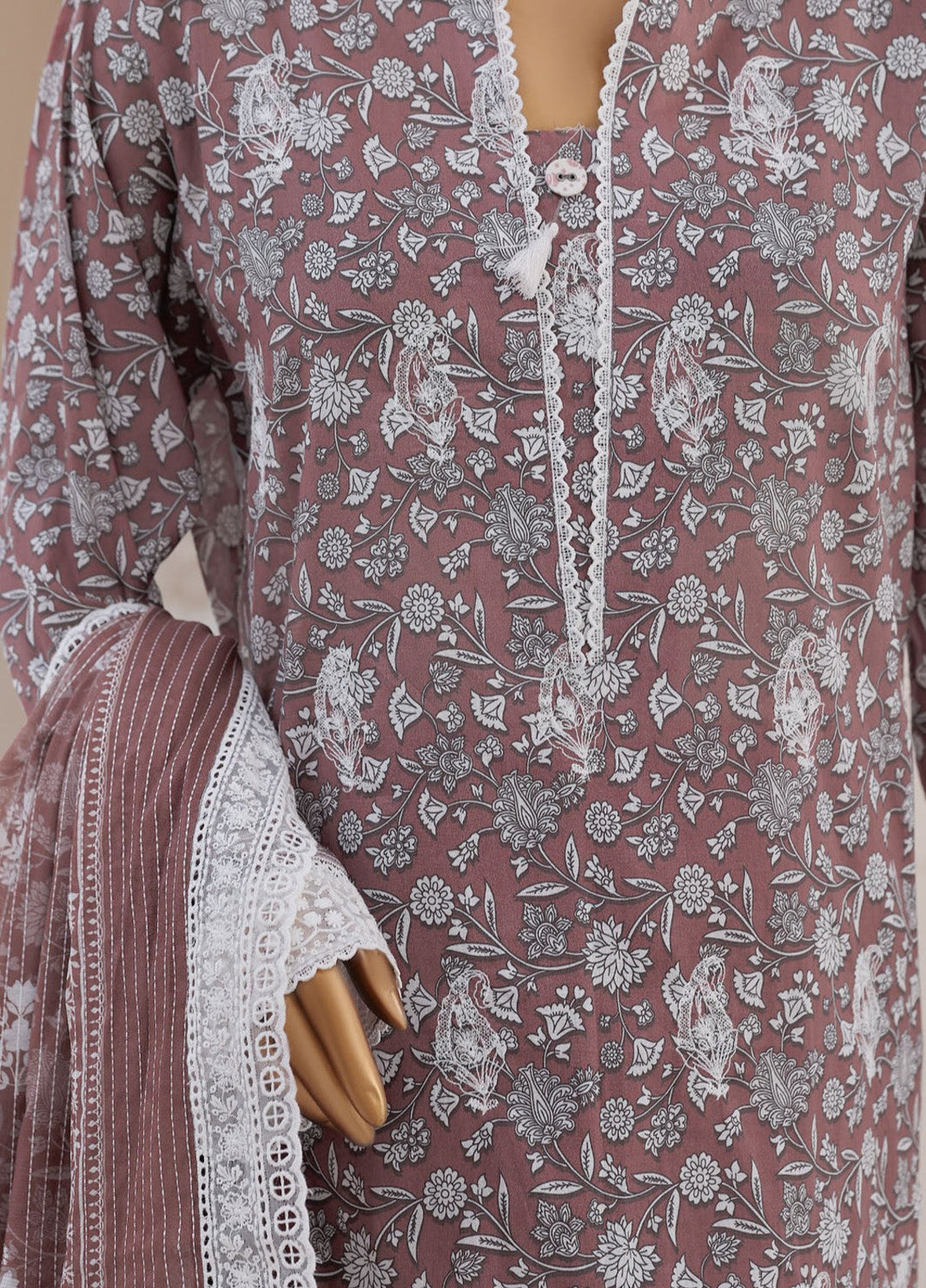 Nakshkari by HZ Textiles Unstitched Embroidered Lawn 3 Piece Suit NEC-1219 Casual Collection