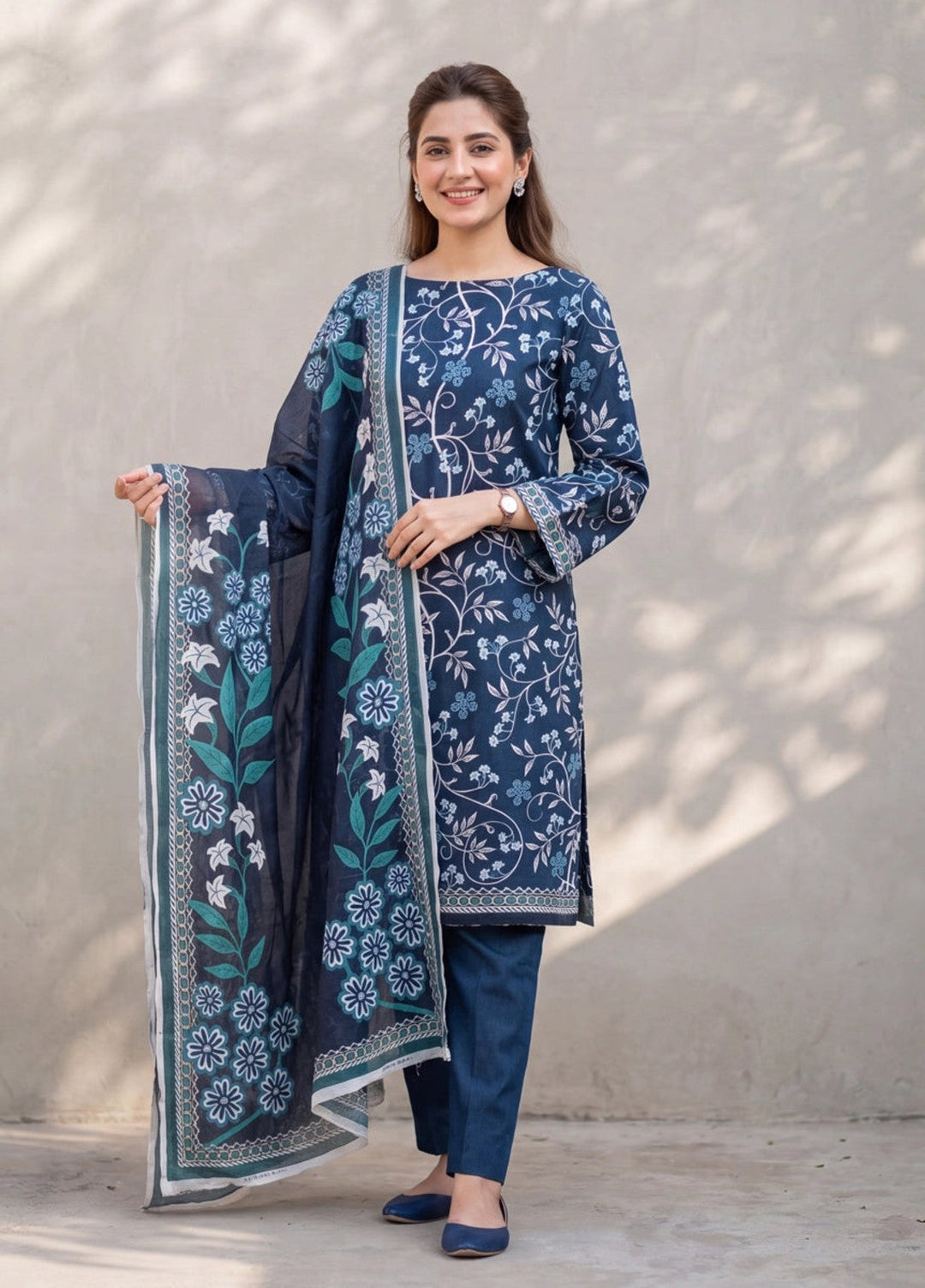 Salitex Women Unstitched Printed Lawn 3 Piece Suit SUNS8ASI521 Casual Collection