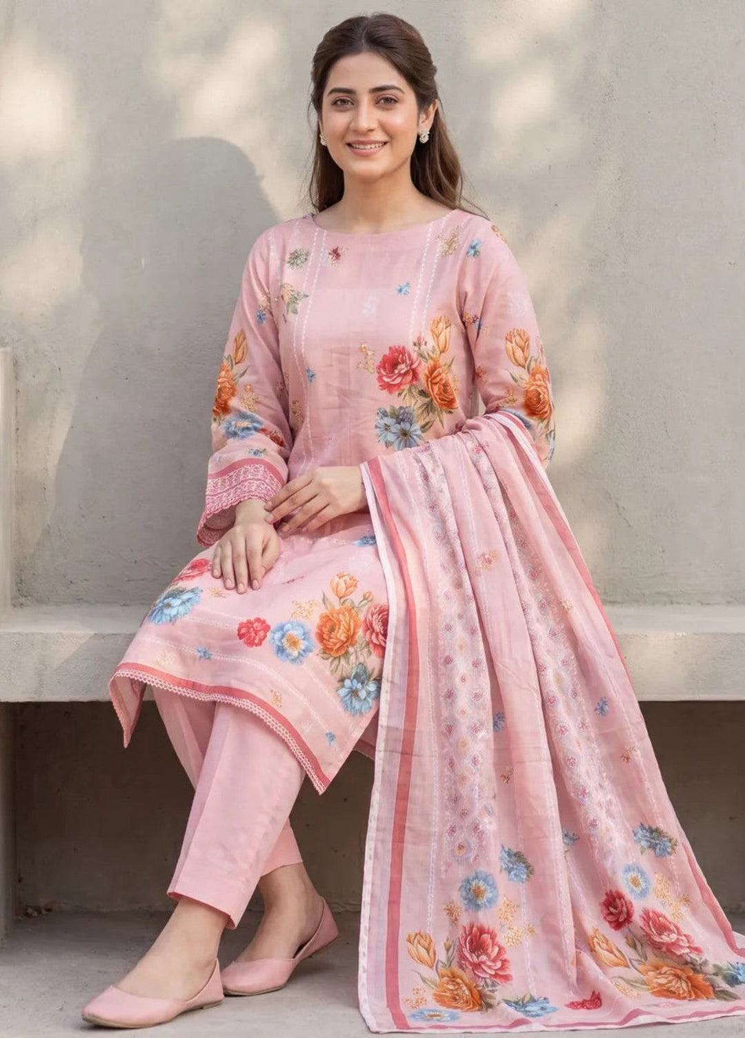 Salitex Women Unstitched Printed Lawn 3 Piece Suit SUNS8ASI529 Casual Collection