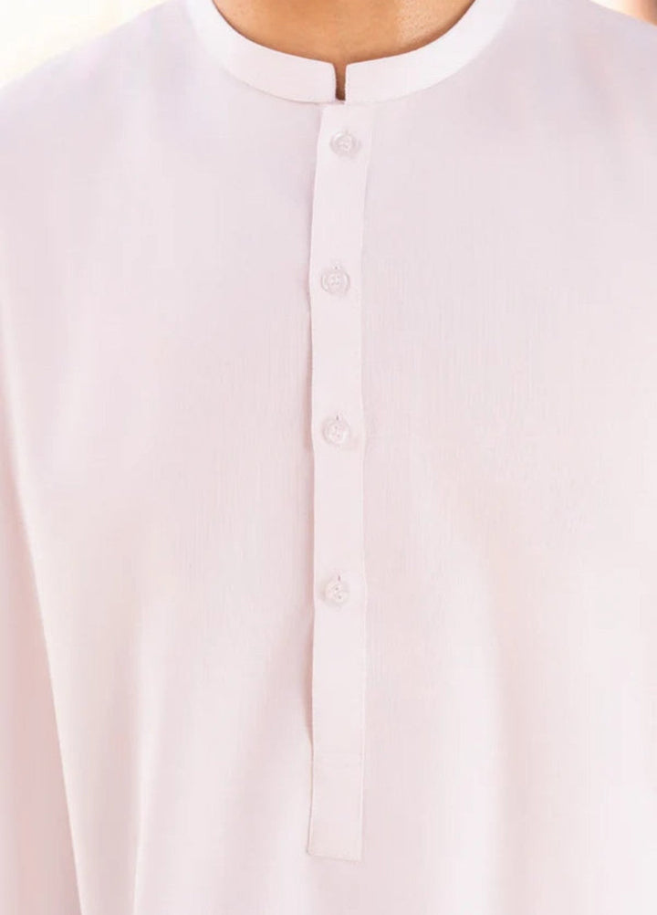 Alif by Buraq Mens RTW Solids Wash N Wear 2 Piece Suit White ban Casual Collection