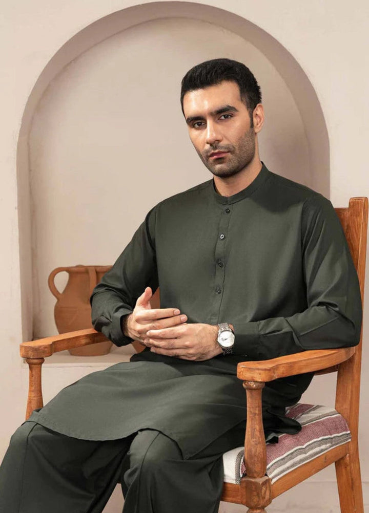 Shaandar by Buraq Mens RTW Solids Wash N Wear 2 Piece Suit Mizan Casual Collection