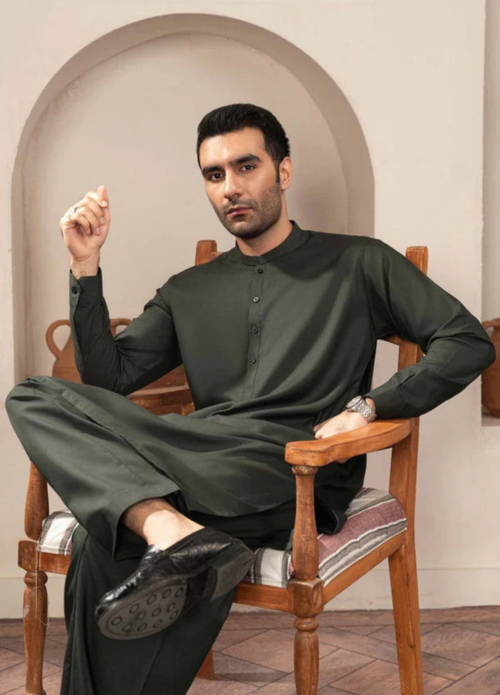 Shaandar by Buraq Mens RTW Solids Wash N Wear 2 Piece Suit Mizan Casual Collection