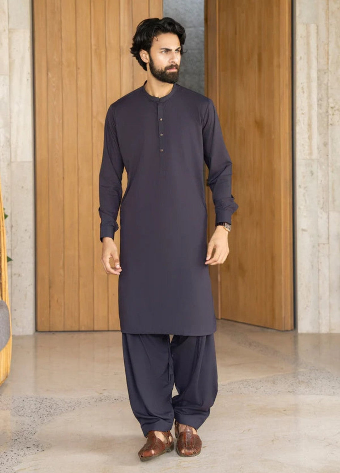 Shaandar by Buraq Mens RTW Solids Wash N Wear 2 Piece Suit Saif Casual Collection
