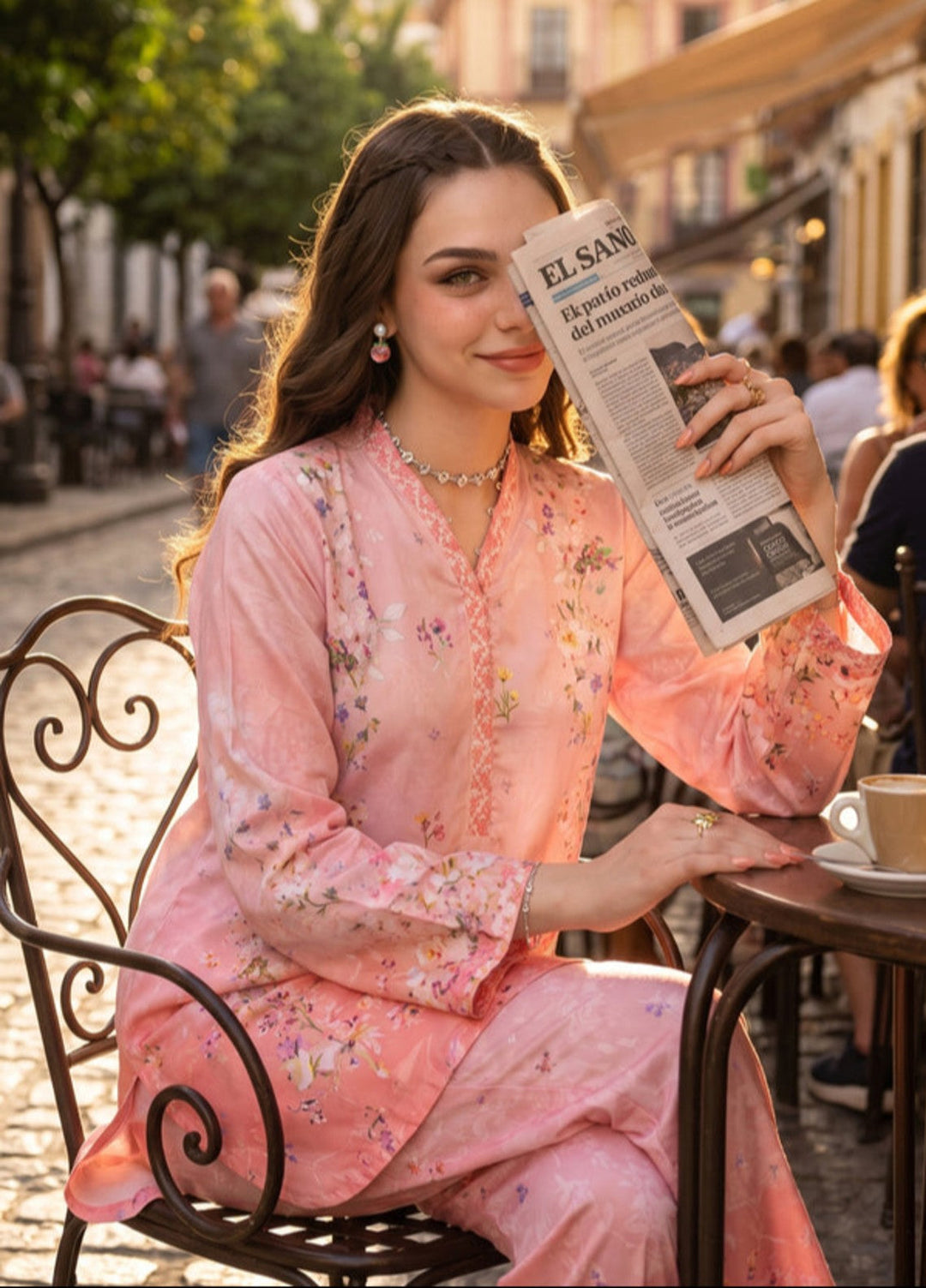 Bella Vacanza by Sahane RTW Printed Poly 2 Piece Suit PY7001 Casual Collection