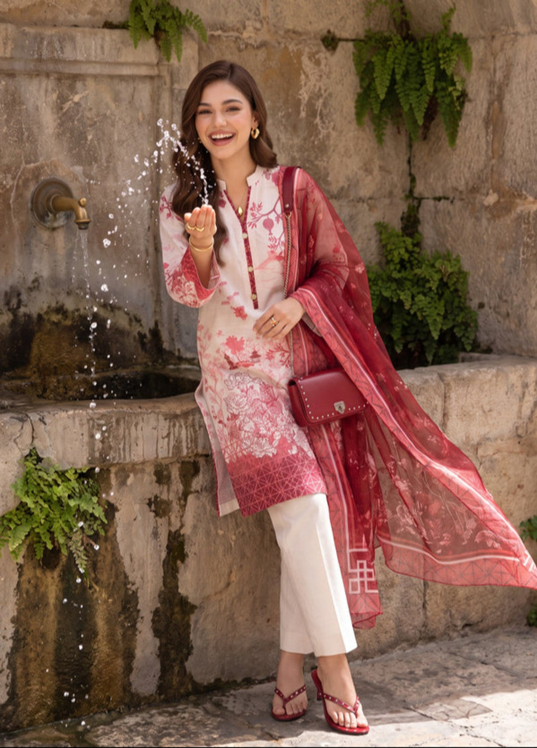 Bella Vacanza by Sahane RTW Printed Poly 3 Piece Suit PY7007 Casual Collection
