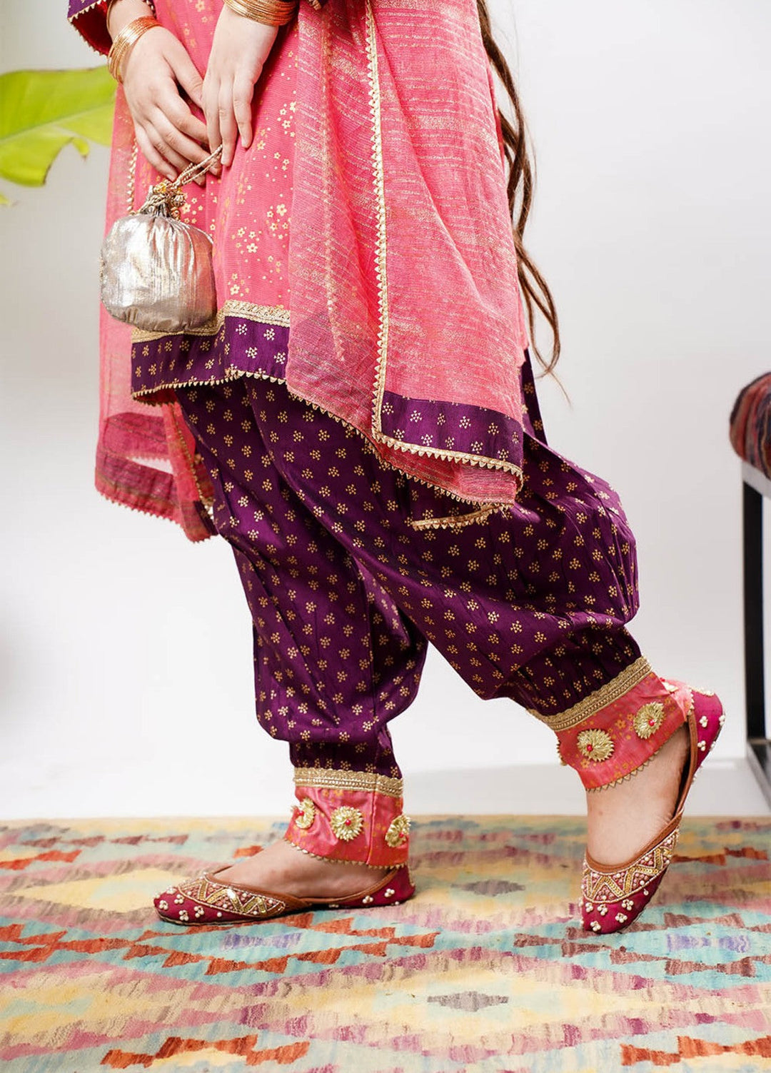 Senorita Girls RTW Hand work Viscose Raw Silk 3 Piece Suit GDD-03257 Festive Collection