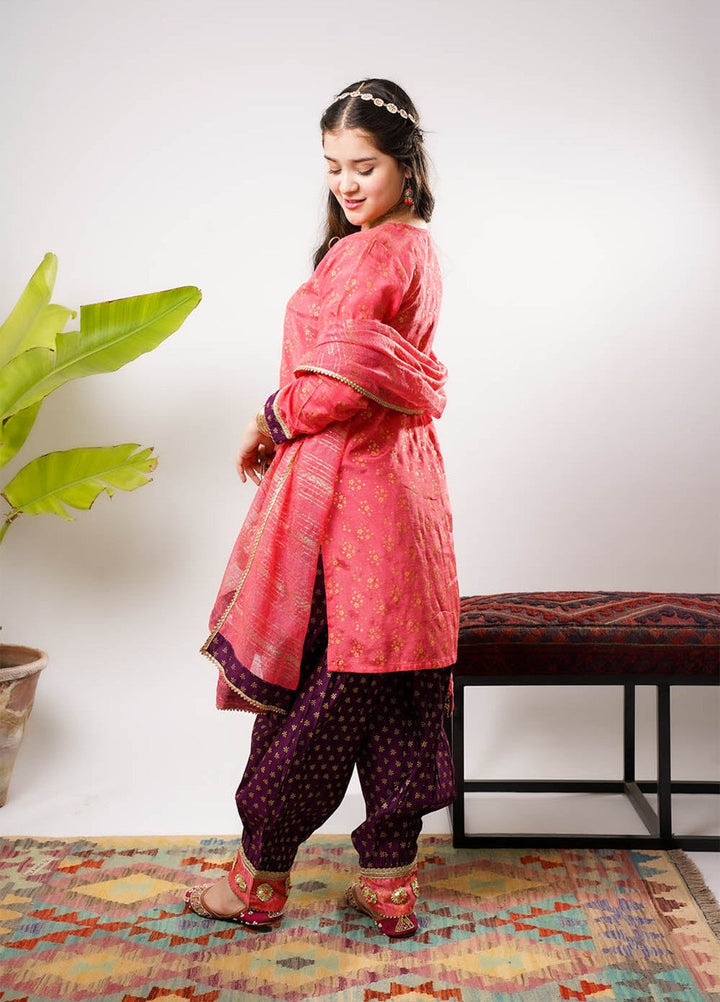 Senorita Girls RTW Hand work Viscose Raw Silk 3 Piece Suit GDD-03257 Festive Collection