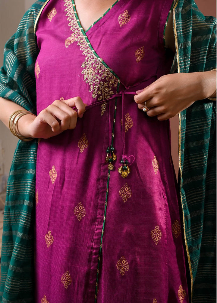 Senorita Girls RTW Hand work Viscose Raw Silk 3 Piece Suit GDD-03294 Festive Collection