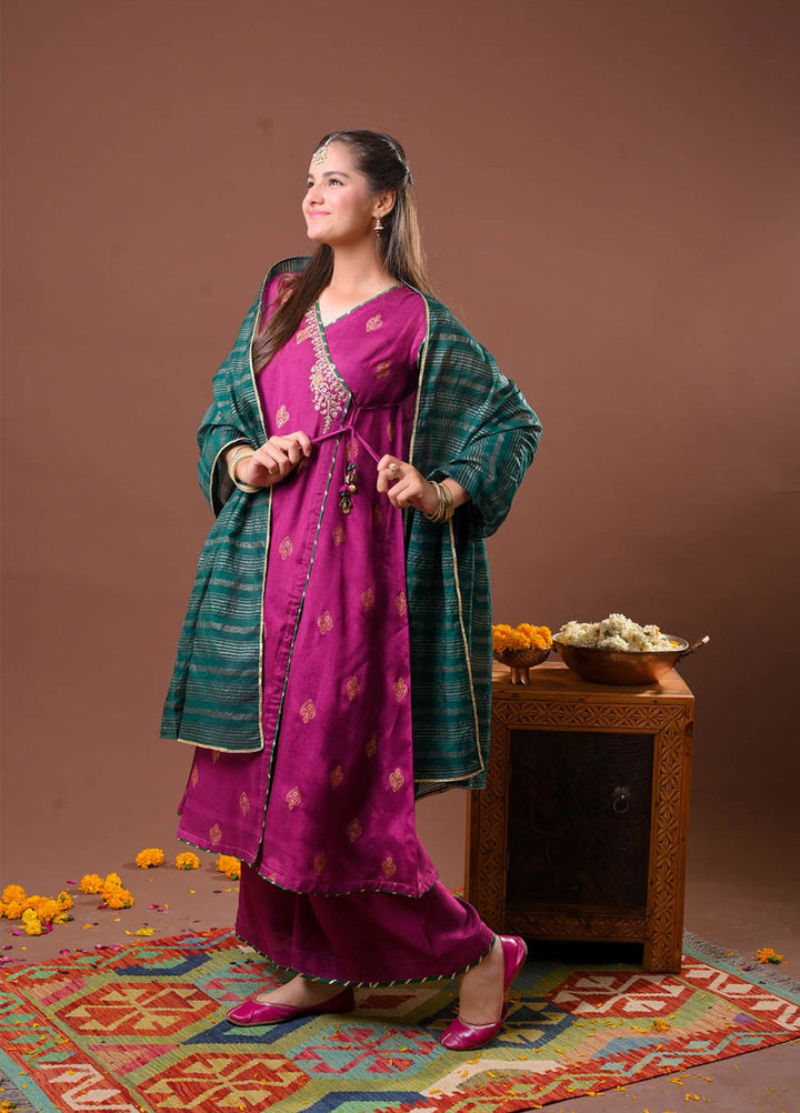Senorita Girls RTW Hand work Viscose Raw Silk 3 Piece Suit GDD-03294 Festive Collection
