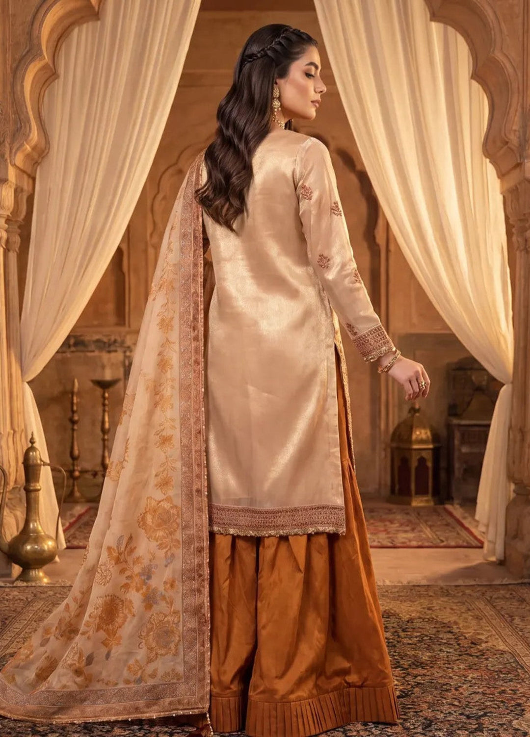 Salitex Women Unstitched Embroidered Tissue 3 Piece Suit SUNS8NO518 Festive Collection