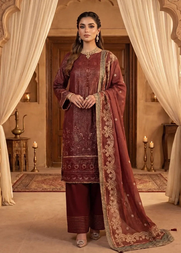 Salitex Women Unstitched Embroidered Cotton Silk 3 Piece Suit SUNS8NO524 Festive Collection