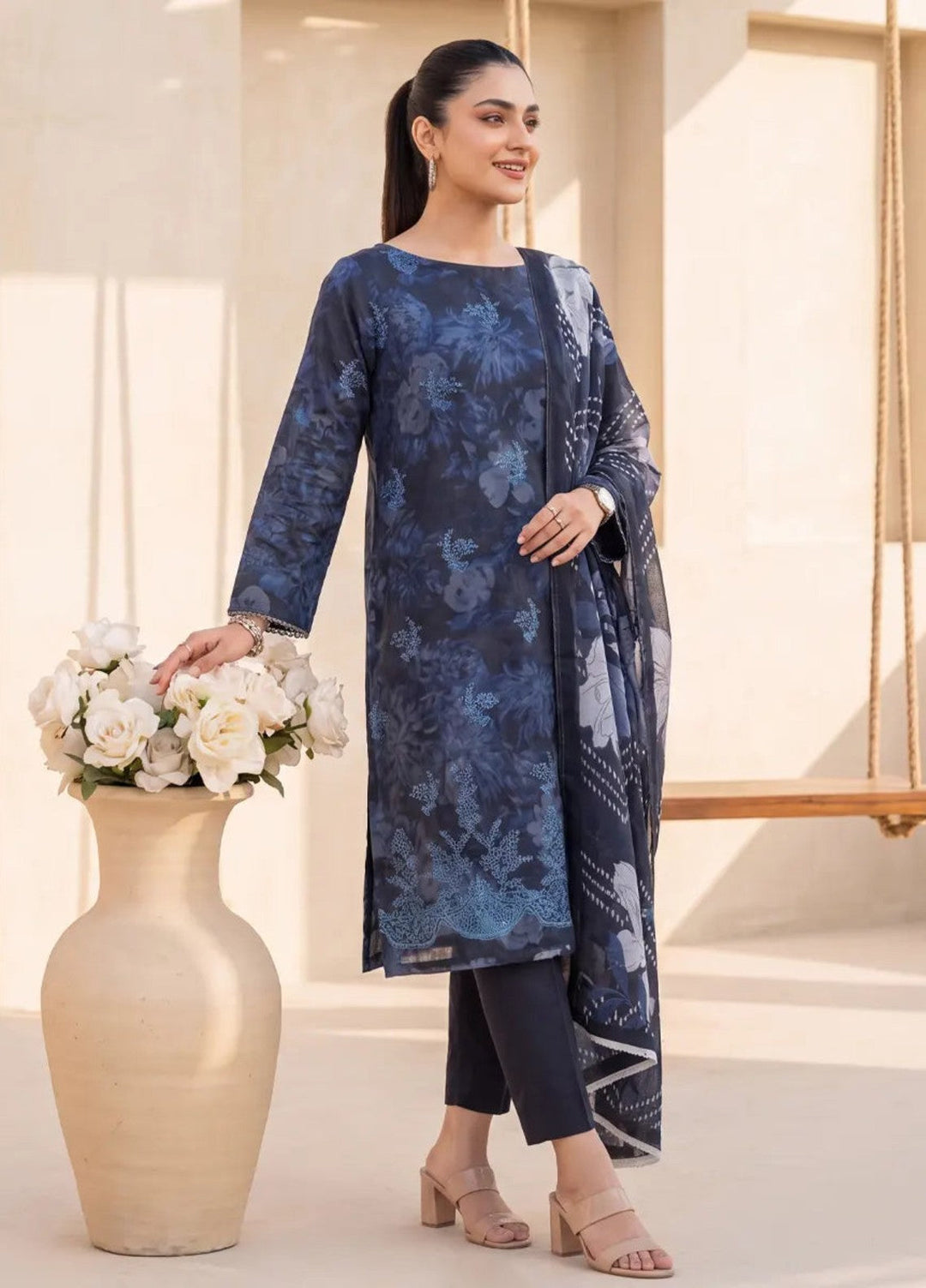 Salitex Women Unstitched Printed Lawn 3 Piece Suit SUNS8IZ217 Casual Collection