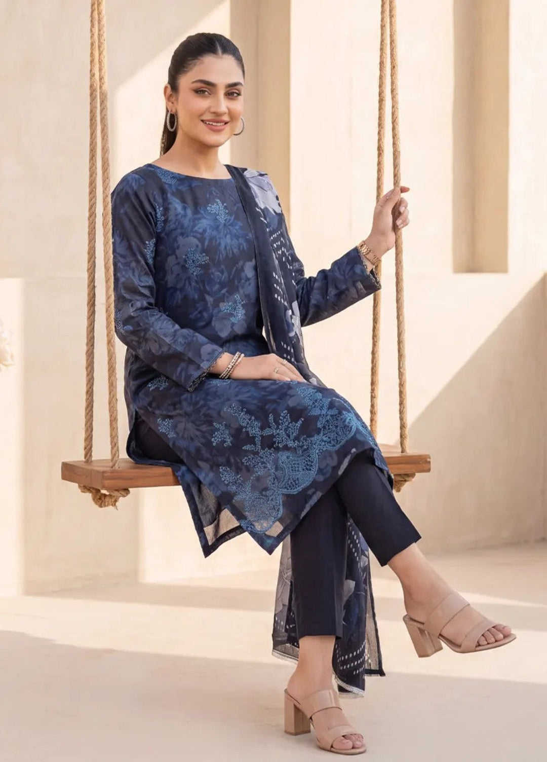 Salitex Women Unstitched Embroidered Lawn 3 Piece Suit SUNS8IZ217 Casual Collection