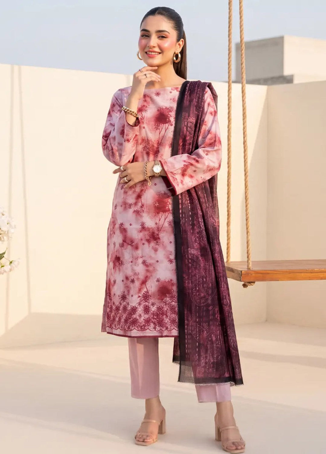 Salitex Women Unstitched Embroidered Lawn 3 Piece Suit SUNS8IZ203 Casual Collection