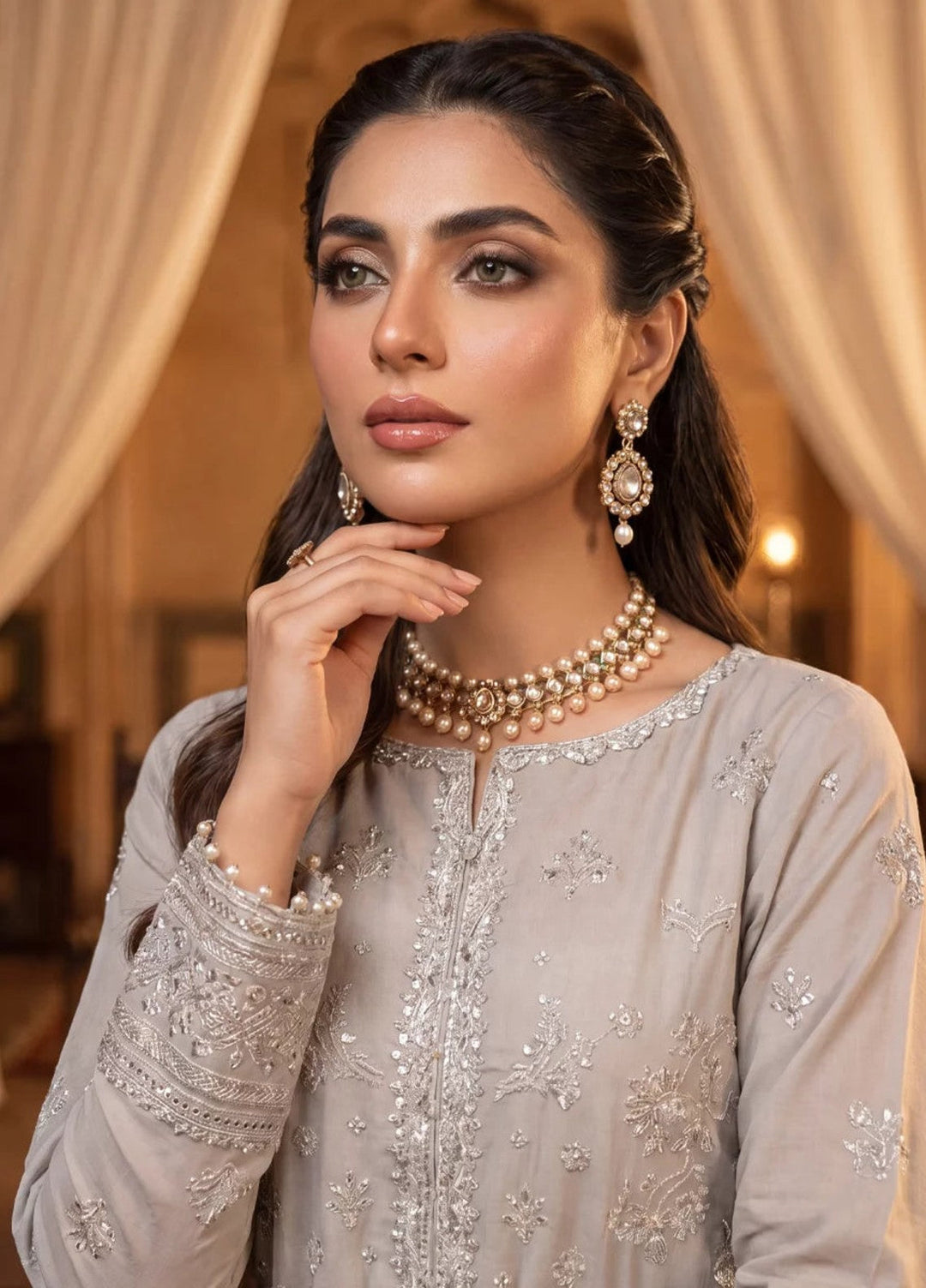 Salitex Women Unstitched Embroidered Paper Cotton 3 Piece Suit SUNS8NO507 Festive Collection