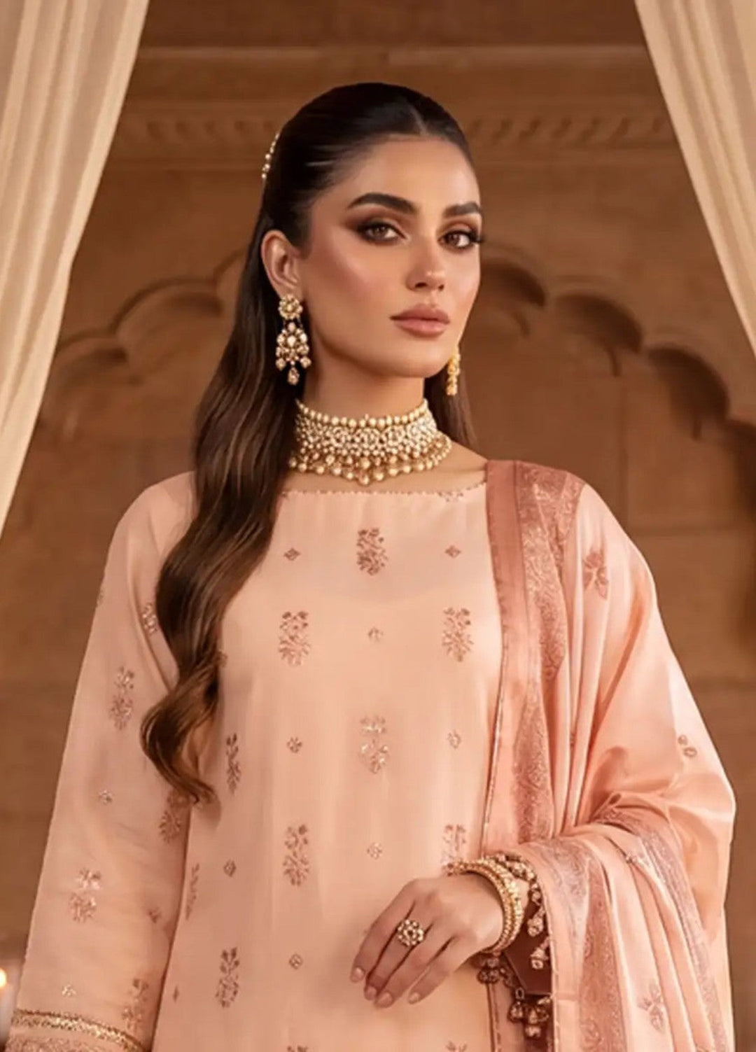 Salitex Women Unstitched Embroidered Paper Cotton 3 Piece Suit SUNS8NO508 Festive Collection