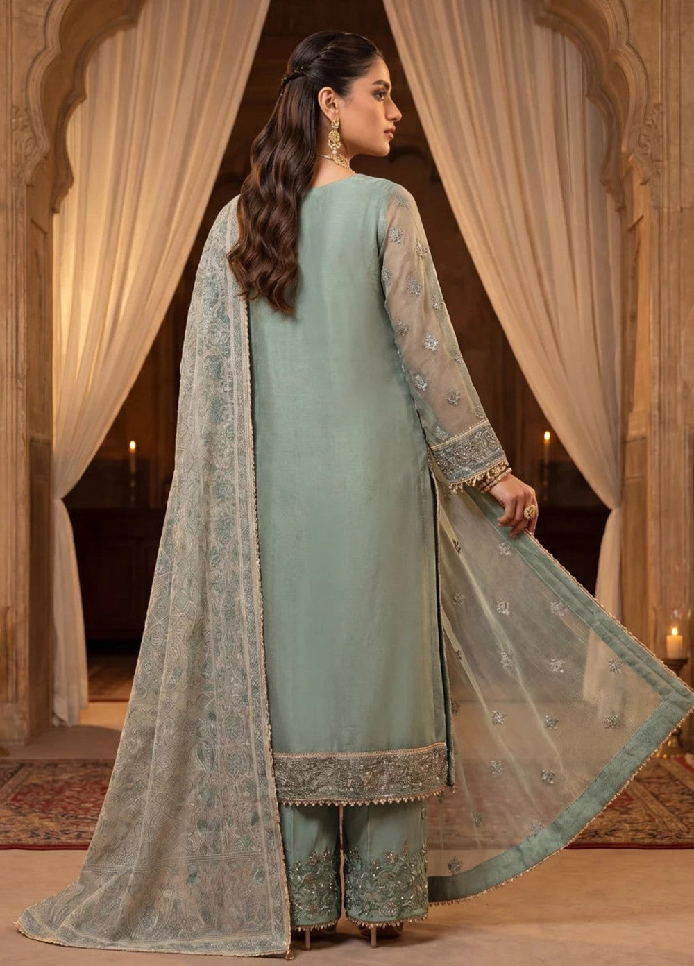 Salitex Women Unstitched Embroidered Khaadi Net 3 Piece Suit SUNS8NO512 Festive Collection