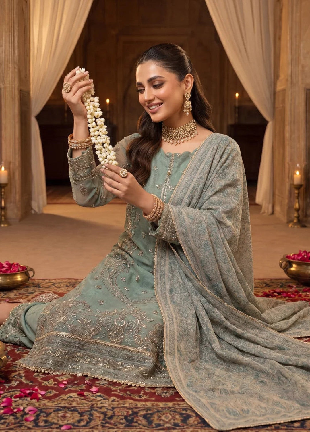 Salitex Women Unstitched Embroidered Khaadi Net 3 Piece Suit SUNS8NO512 Festive Collection