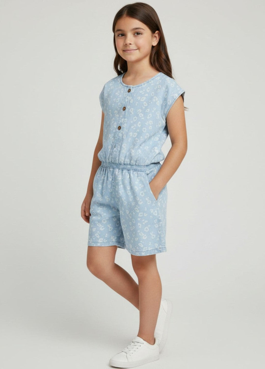 Ixample Kids RTW Printed Denim 1 Piece Suit Playsuit Casual Collection