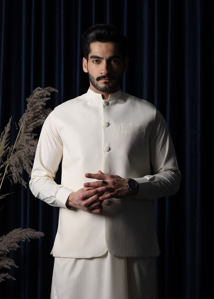 Mazham Mens RTW Solids Blended 3 Piece Suit Bosky Festive Collection