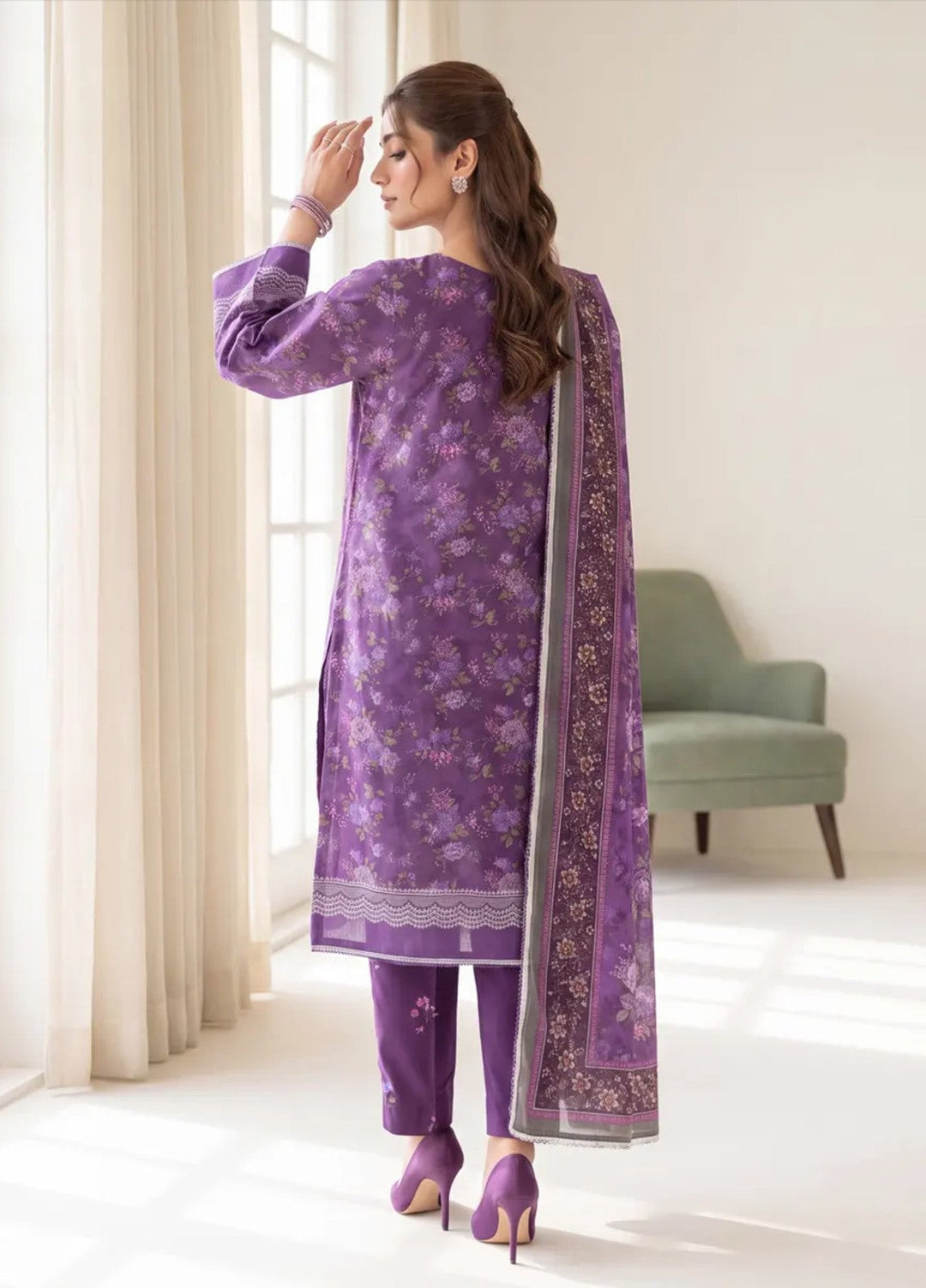 Salitex Women Unstitched Printed Lawn 3 Piece Suit SUNS8IN1136 Casual Collection