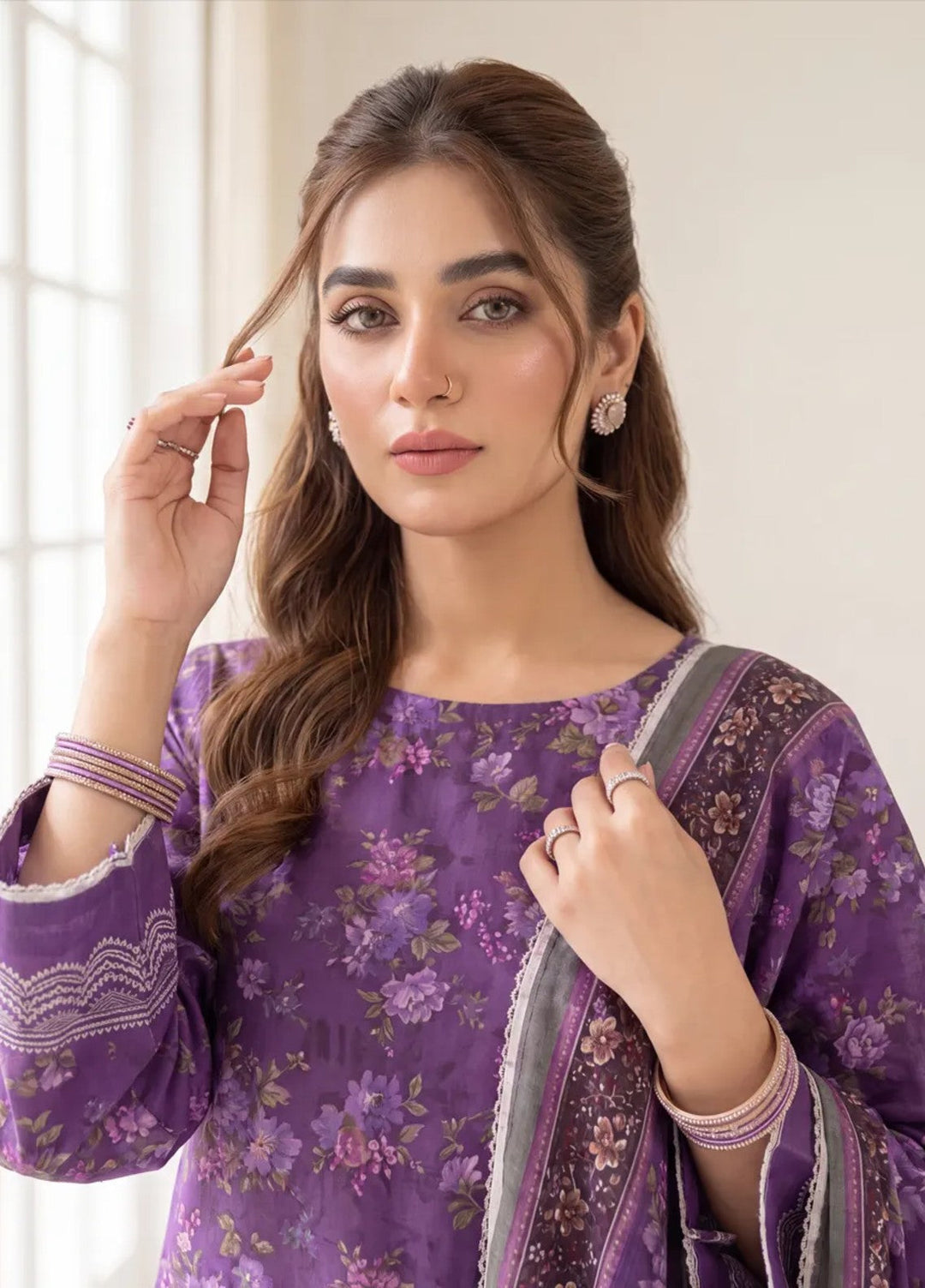 Salitex Women Unstitched Printed Lawn 3 Piece Suit SUNS8IN1136 Casual Collection