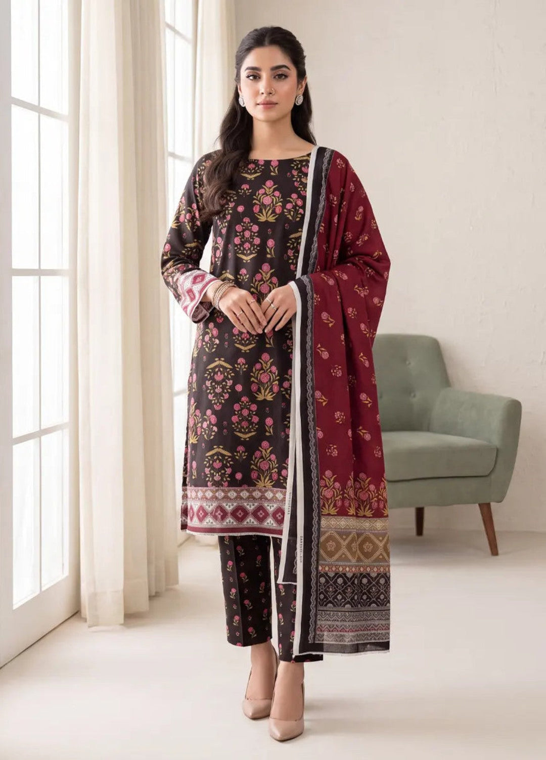 Salitex Women Unstitched Printed Lawn 3 Piece Suit SUNS8IN1137 Casual Collection