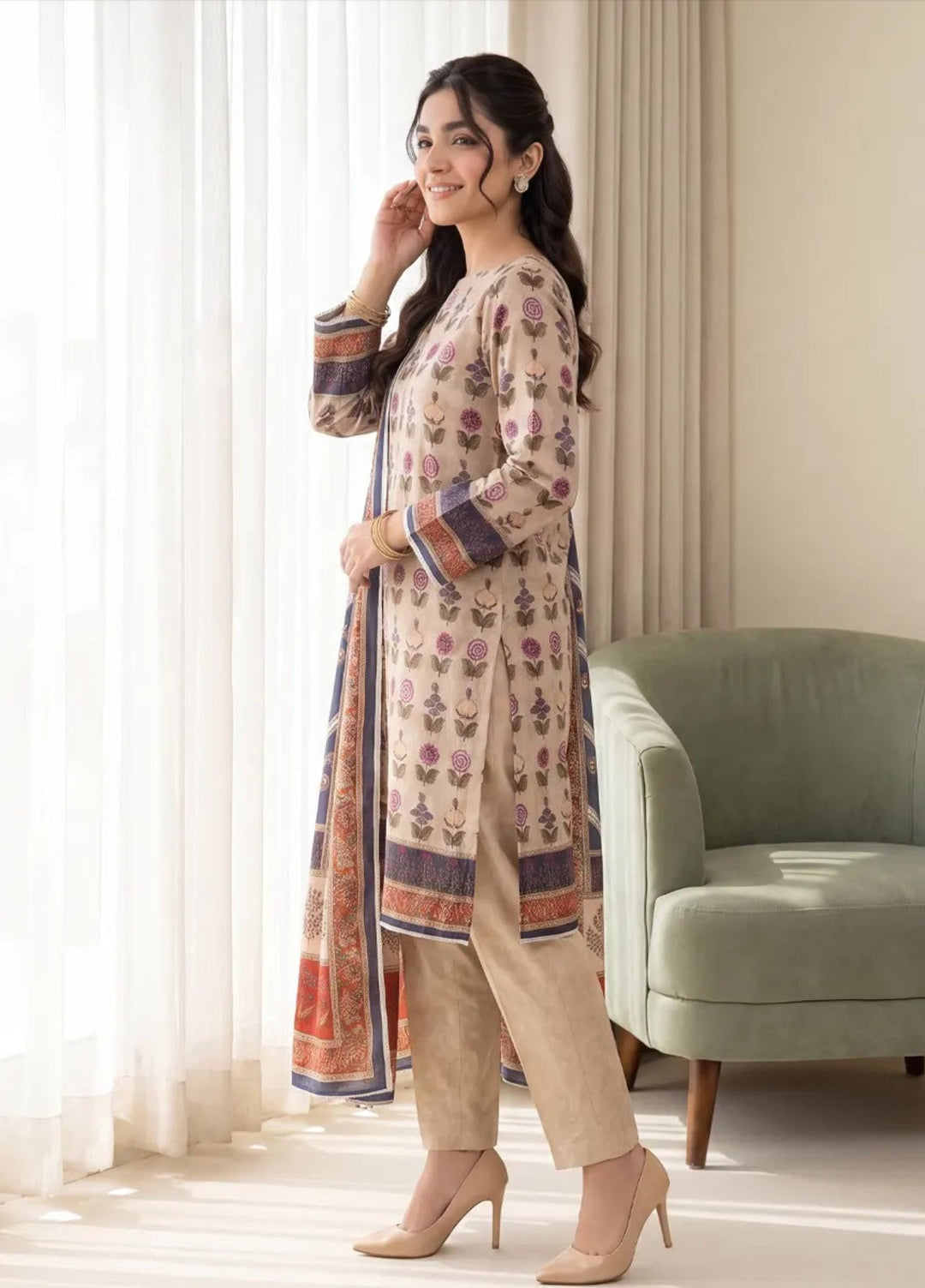 Salitex Women Unstitched Printed Lawn 3 Piece Suit SUNS8IN1139 Casual Collection
