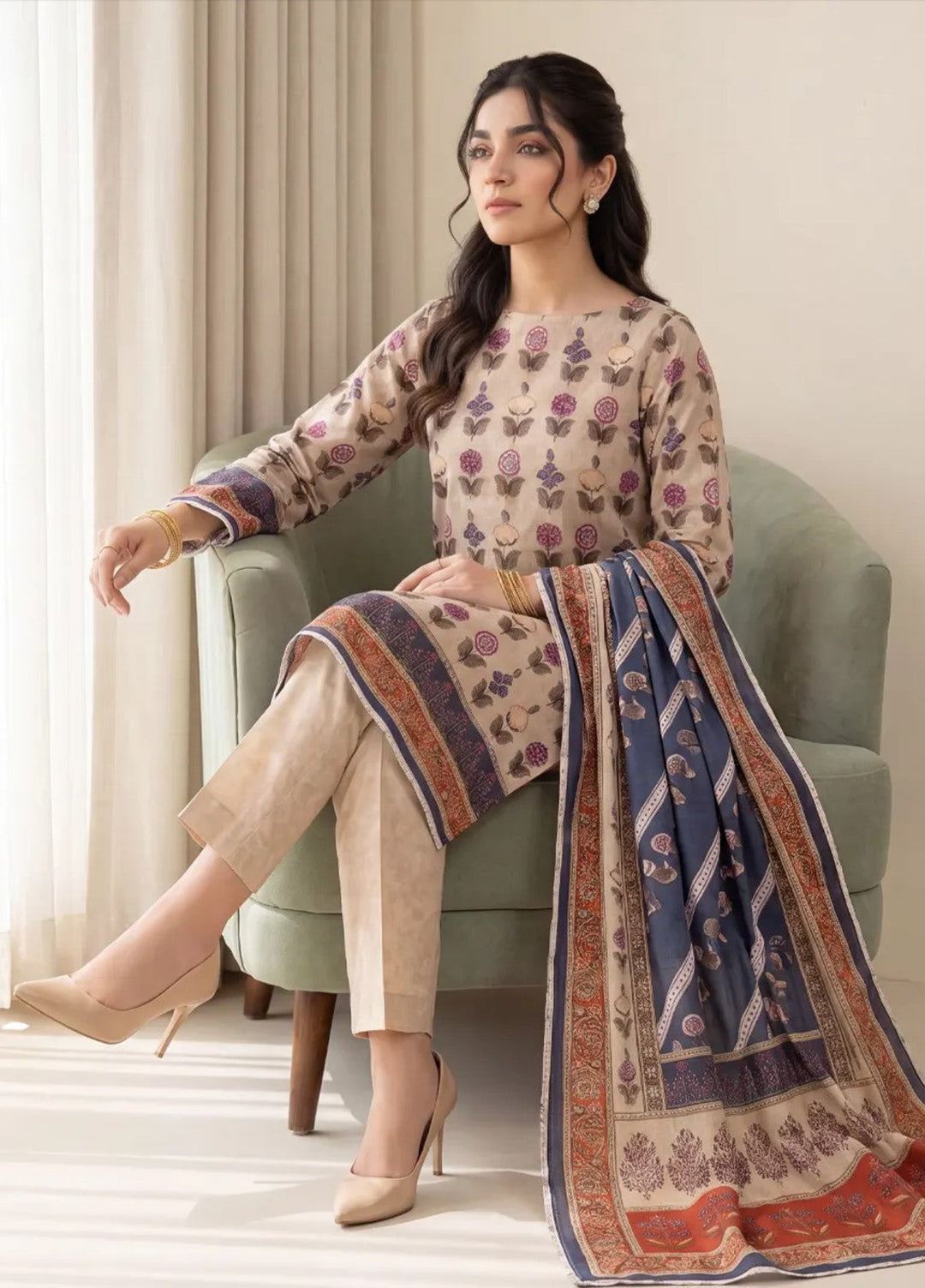 Salitex Women Unstitched Printed Lawn 3 Piece Suit SUNS8IN1139 Casual Collection
