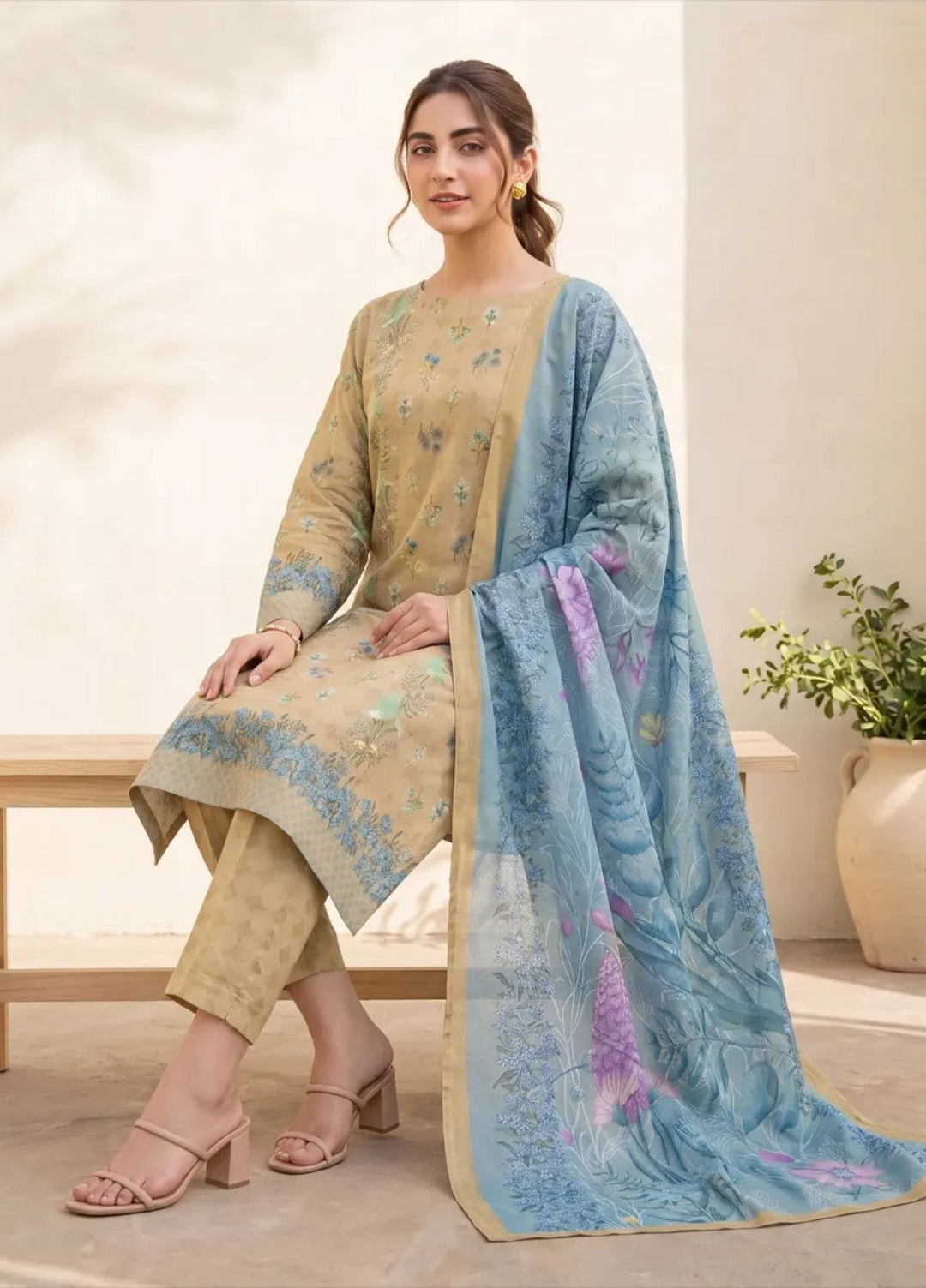 Salitex Women Unstitched Printed Lawn 3 Piece Suit SUNS8IN1141 Casual Collection