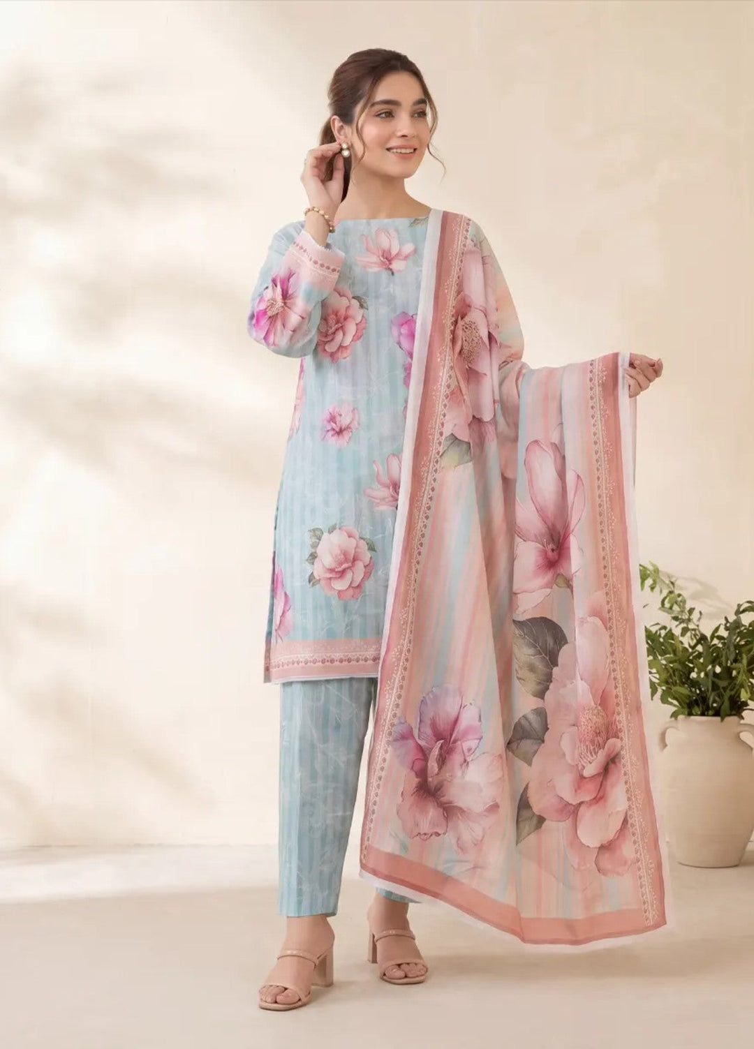 Salitex Women Unstitched Printed Lawn 3 Piece Suit SUNS8IN1144 Casual Collection