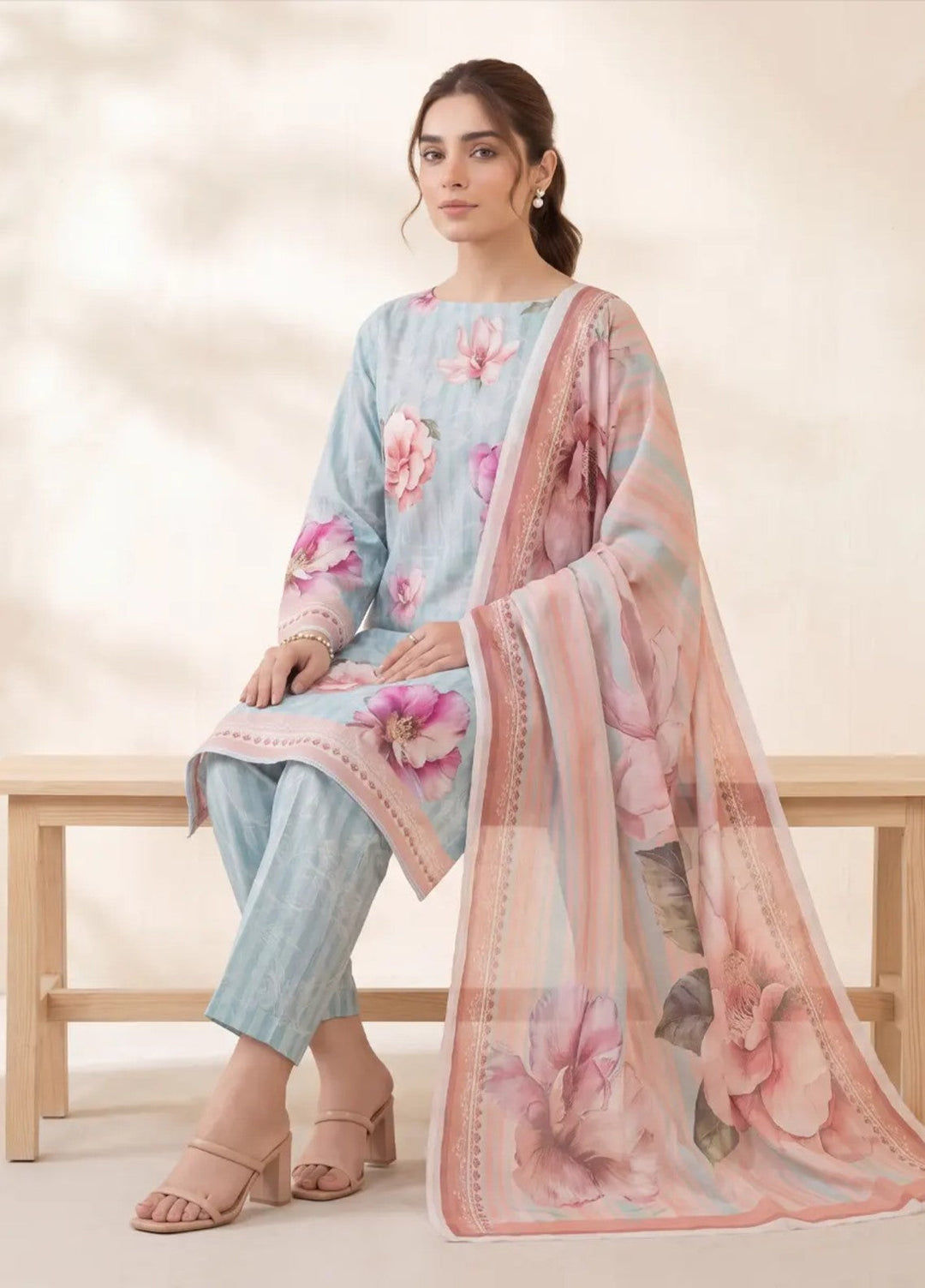 Salitex Women Unstitched Printed Lawn 3 Piece Suit SUNS8IN1144 Casual Collection