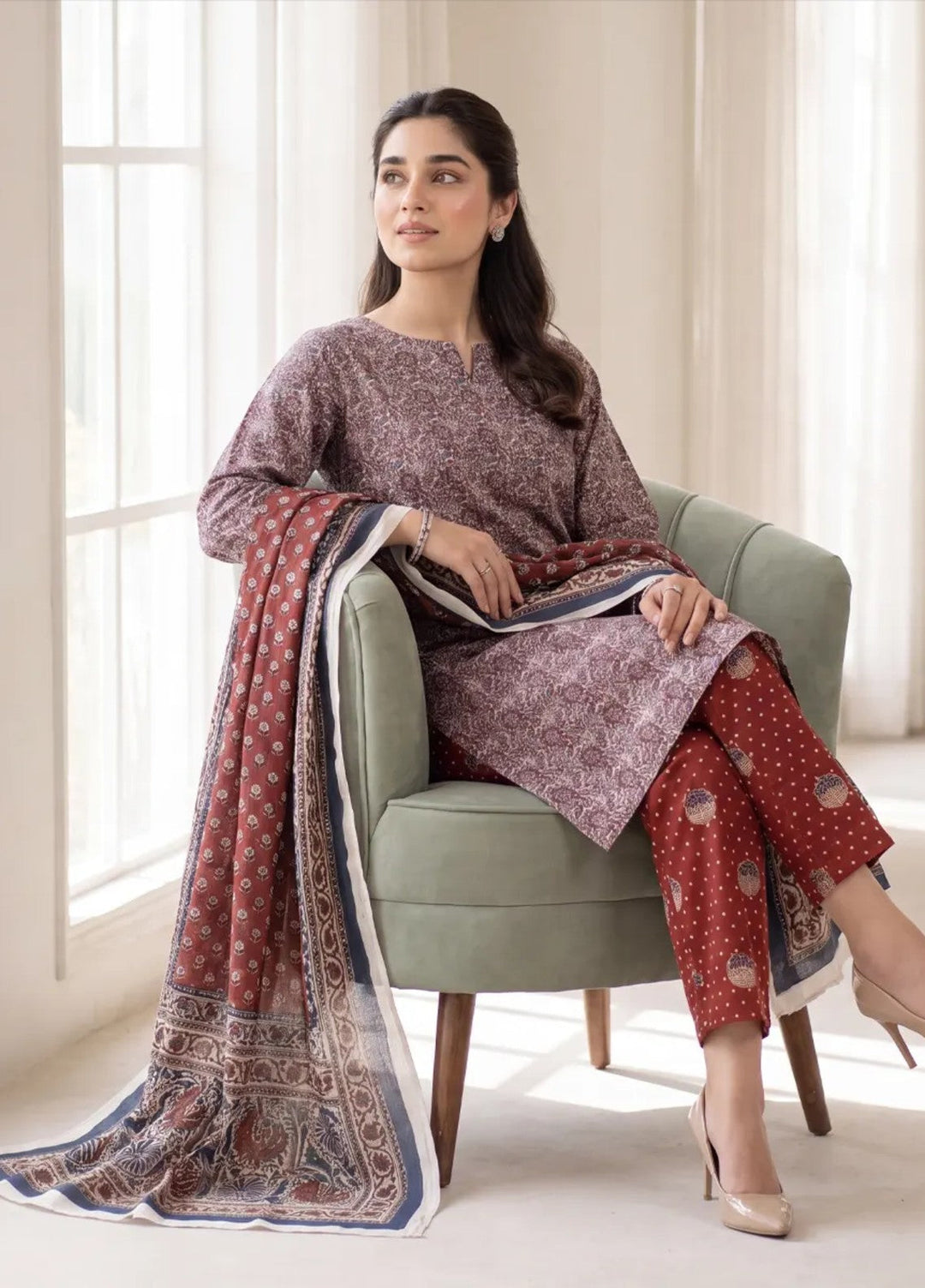 Salitex Women Unstitched Printed Lawn 3 Piece Suit SUNS8IN1145 Casual Collection