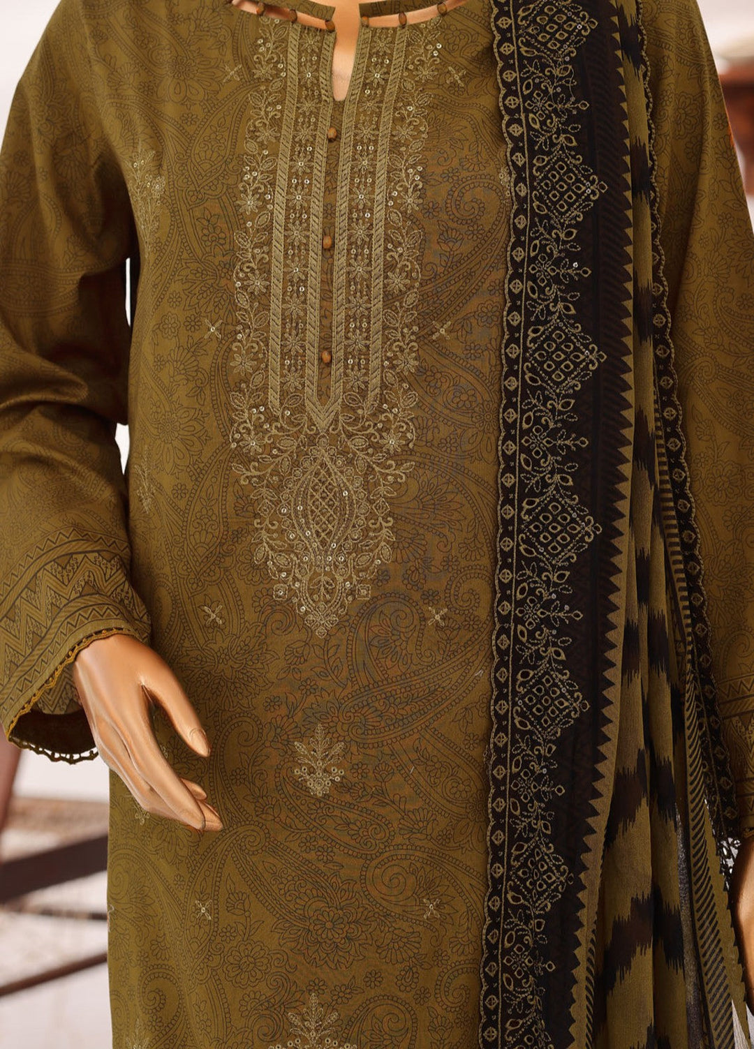 Premium Venice by HZ Textiles Unstitched Embroidered Cotton Lawn 3 Piece Suit PVE-3117 Casual Collection