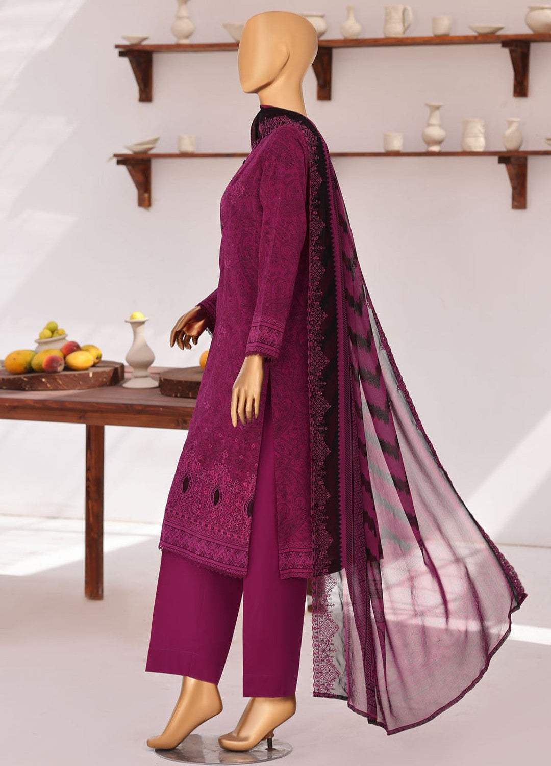 Premium Venice by HZ Textiles Unstitched Embroidered Lawn Cotton 3 Piece Suit PVE-3118 Casual Collection