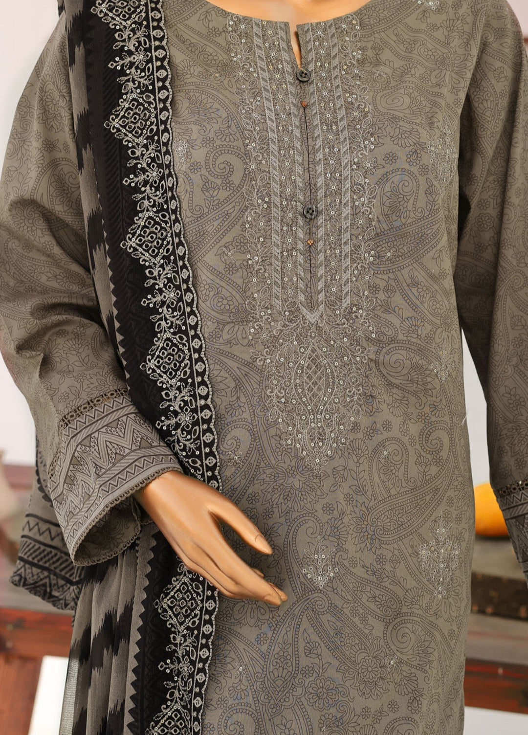 Premium Venice by HZ Textiles Unstitched Embroidered Lawn Cotton 3 Piece Suit PVE-3119 Casual Collection