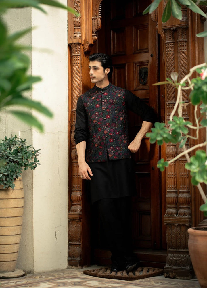Stylish Garments Mens Waistcoat RTW Embroidered Mesuri Waistcoat Suit W-2859 Festive Collection
