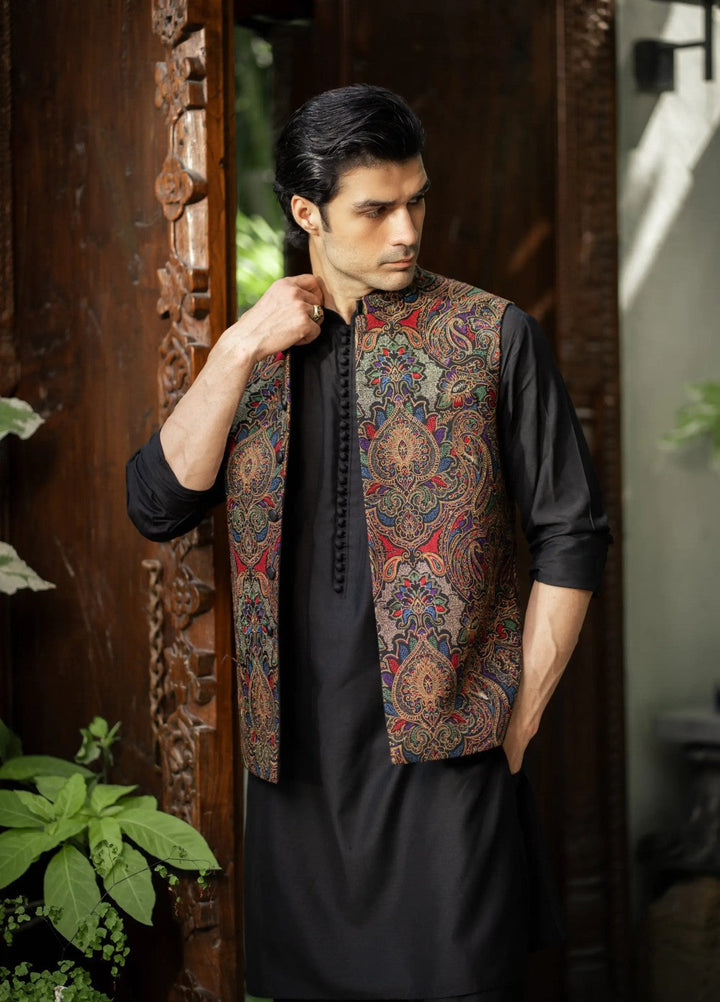 Stylish Garments Mens Waistcoat RTW Embroidered Mesuri Waistcoat Suit W-2889 Festive Collection