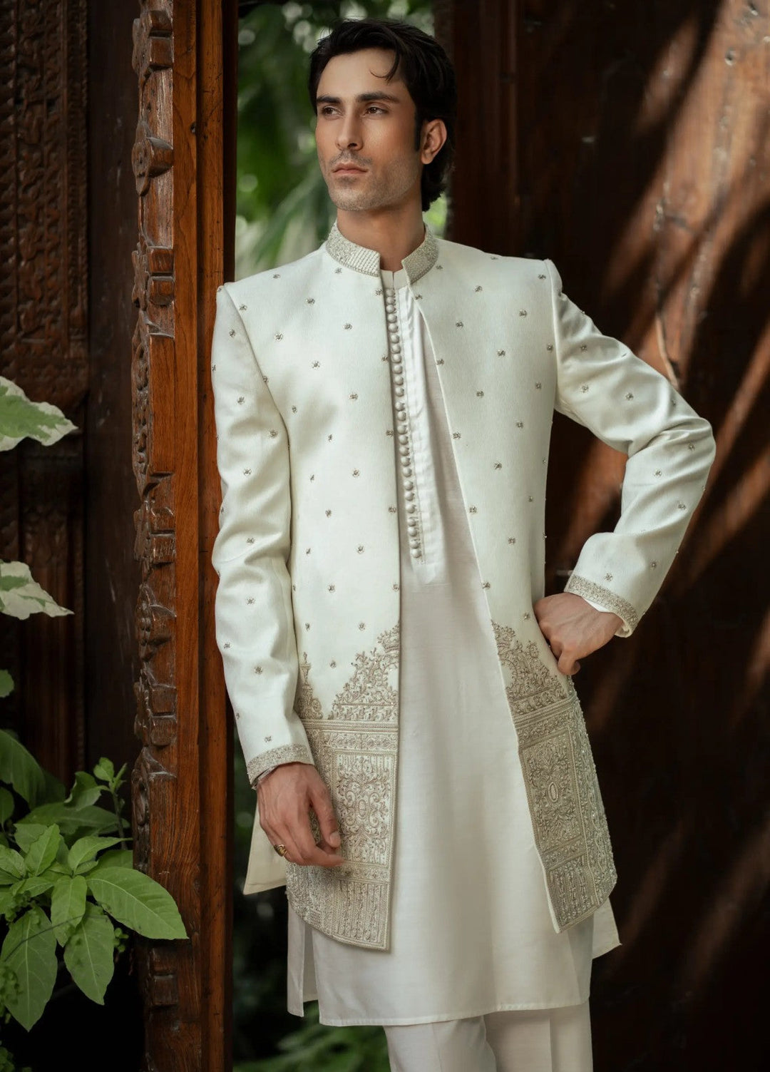 Stylish Garments Sherwani RTW Embroidered Mesuri 1 Piece PC-5150 Festive Collection