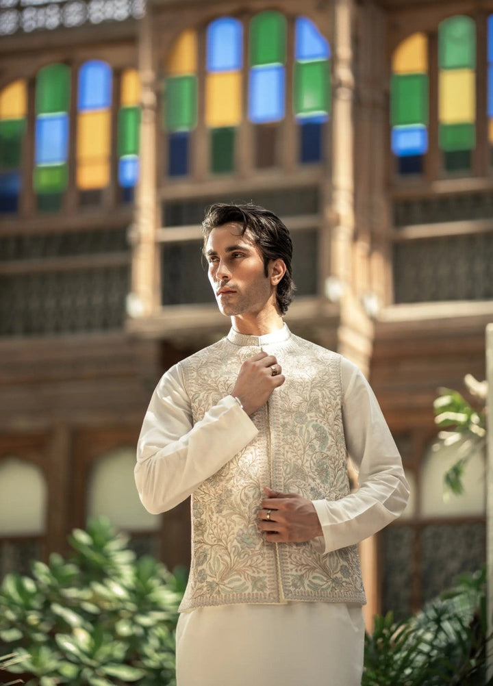 Stylish Garments Mens Waistcoat RTW Embroidered Mesuri Waistcoat Suit W-3002 Festive Collection