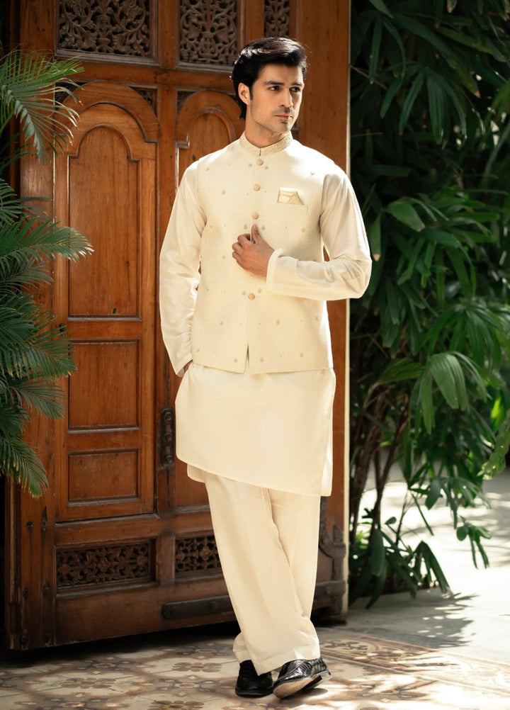 Stylish Garments Mens Waistcoat RTW Embroidered Mesuri Waistcoat Suit W-2806 Festive Collection