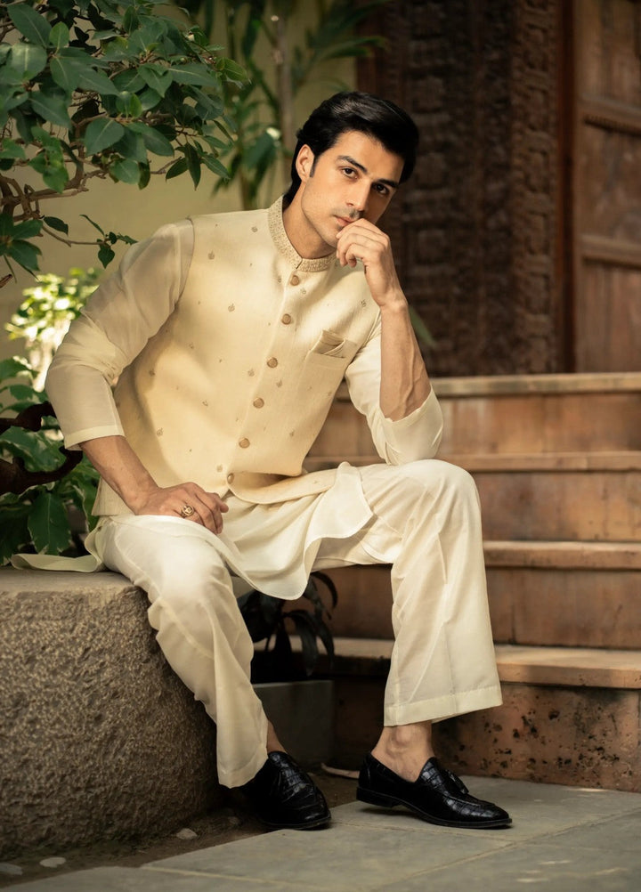 Stylish Garments Mens Waistcoat RTW Embroidered Mesuri Waistcoat Suit W-2806 Festive Collection